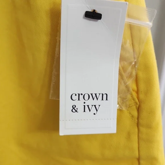 Pretty, new, bright yellow shorts by Crown & Ivy. Excellent condition! - Picture 7 of 8